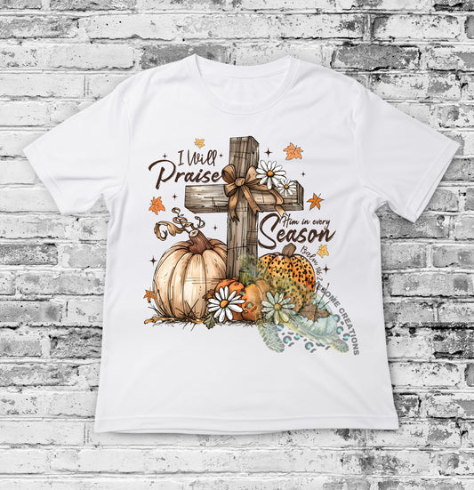 Praise Him in every season tee